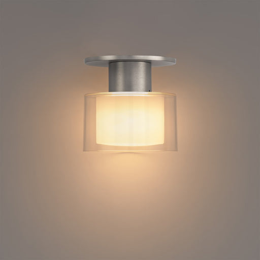 WAC Twist-N-Lite 1Lt LED Semi-Flush Mount, Nickel/Clear/White