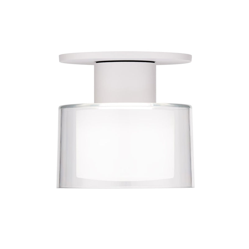 WAC Twist-N-Lite 1Lt LED Semi-Flush Mount, White/Clear/White