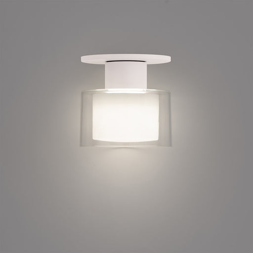 WAC Twist-N-Lite 1Lt LED Semi-Flush Mount, White/Clear/White