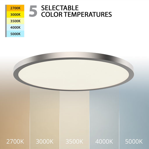 WAC Round 1Lt LED Flush Mount/5CCT Selectable, Bronze/White