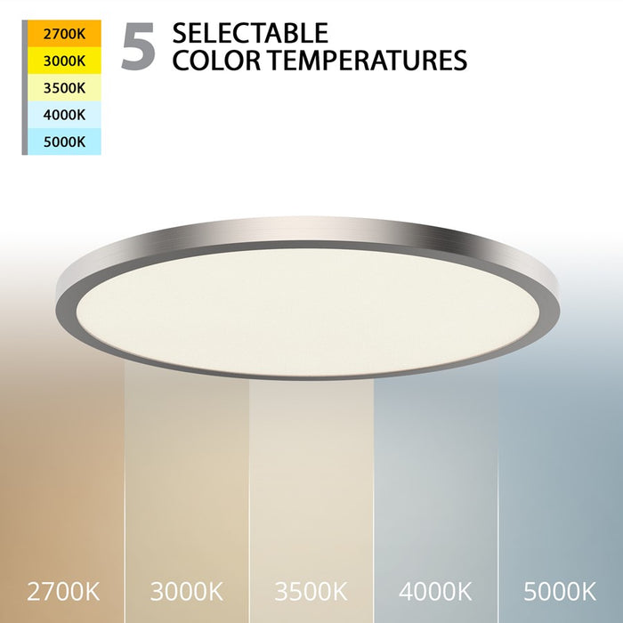 WAC Round 1Lt LED Flush Mount/5CCT Selectable, Bronze/White
