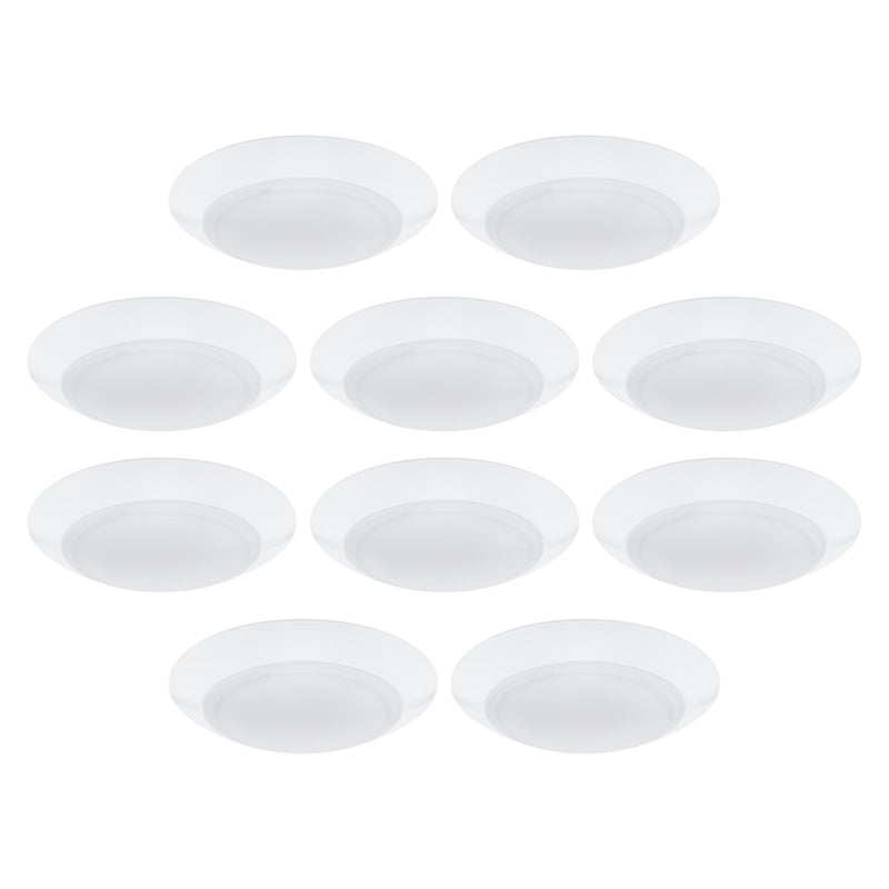 WAC Disc 1Lt LED Flush Mount/5CCT/Pack of 10, White/White - FM-306-9CS-WT-10
