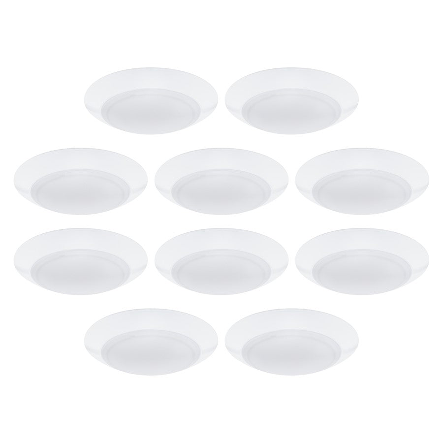 WAC Disc 1Lt LED Flush Mount/5CCT/Pack of 10, White/White - FM-306-9CS-WT-10