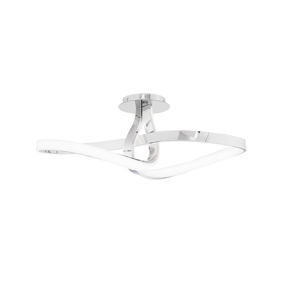 dweLED Mobius 10" LED Flush Mount 3000K, Chrome - FM-35424-CH