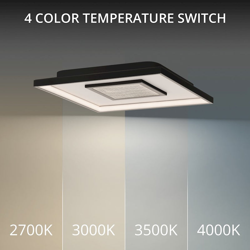 dweLED Pinpoint 16" LED Flush Mount 4000K, Black