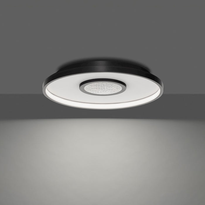 dweLED Pinpoint 16" LED Modern Flush Mount 3500K, Black