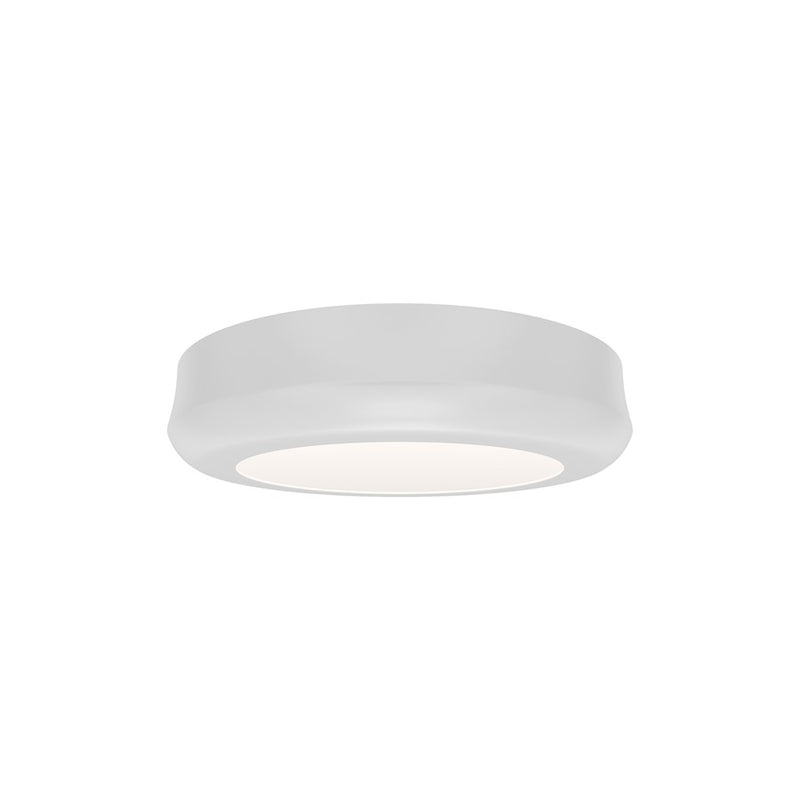 dweLED Parthenon 1 Light 5" Flush Mount/2700K, White/White - FM-37505-27-WT