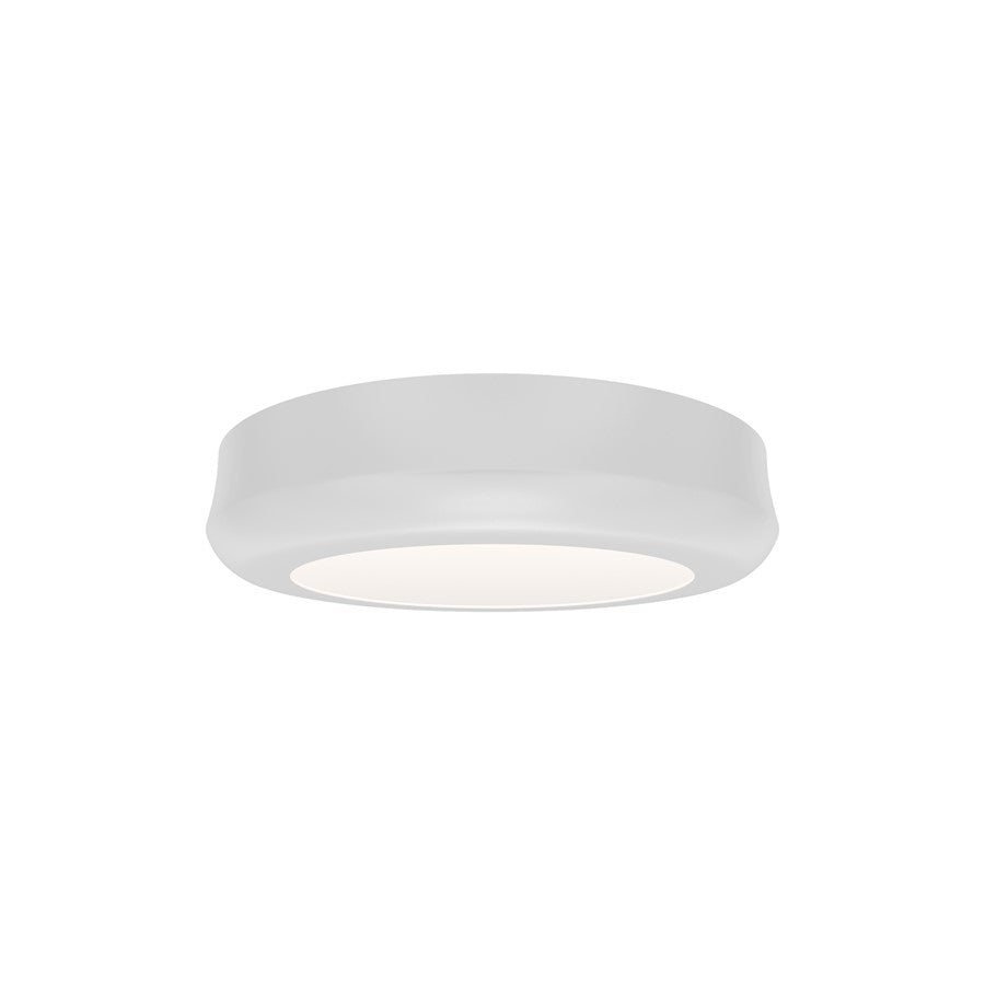 dweLED Parthenon 1 Light 5" Flush Mount/2700K, White/White - FM-37505-27-WT