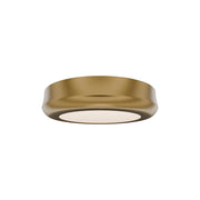 dweLED Parthenon 1 Light 5" Flush Mount/3000K, Aged Brass/White - FM-37505-30-AB