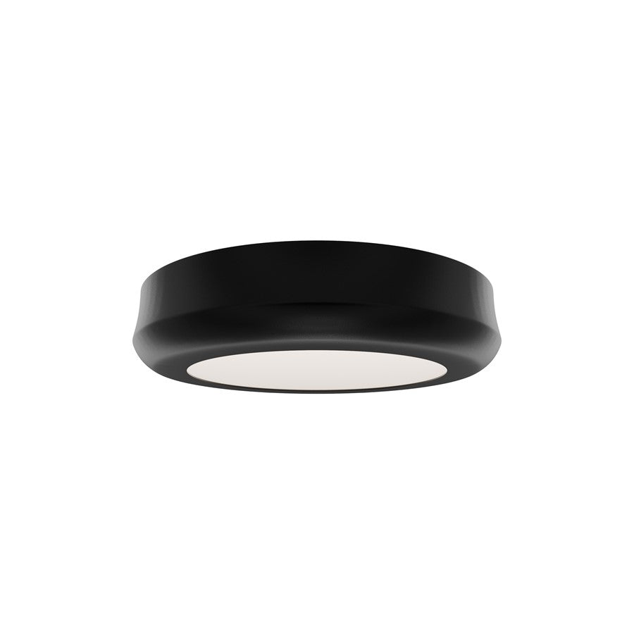 dweLED Parthenon 1 Light 5" Flush Mount/3500K, Black/White - FM-37505-35-BK