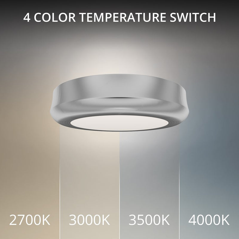 dweLED Parthenon 1Lt 5" Flush Mount/3500K, Brushed Nickel/White