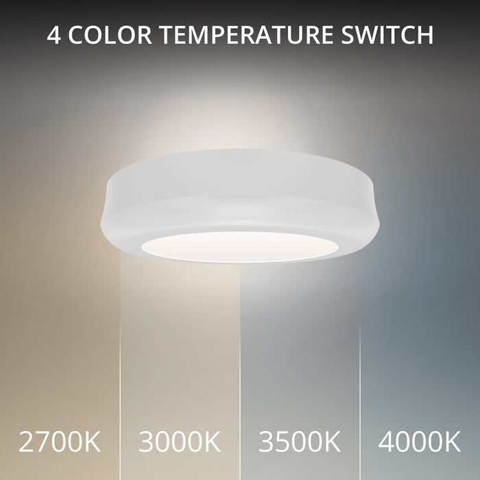 dweLED Parthenon 1 Light 5" Flush Mount/3500K, White/White