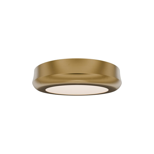 dweLED Parthenon 1 Light 5" Flush Mount/4000K, Aged Brass/White - FM-37505-40-AB