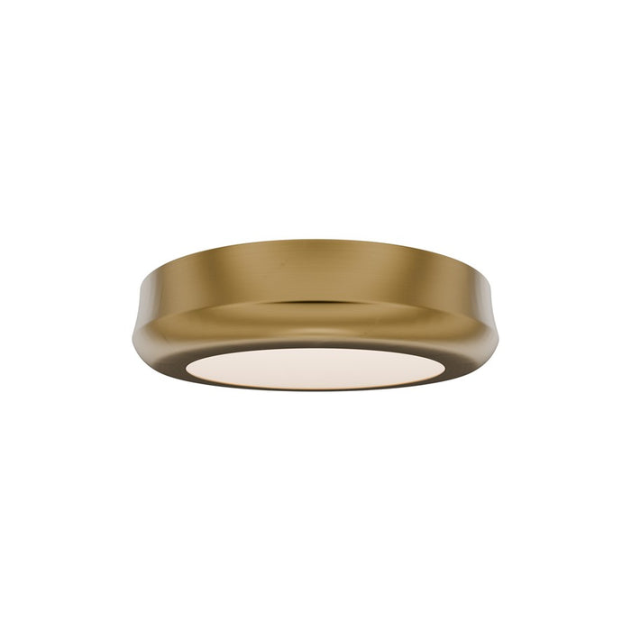 dweLED Parthenon 1 Light 5" Flush Mount/4000K, Aged Brass/White - FM-37505-40-AB
