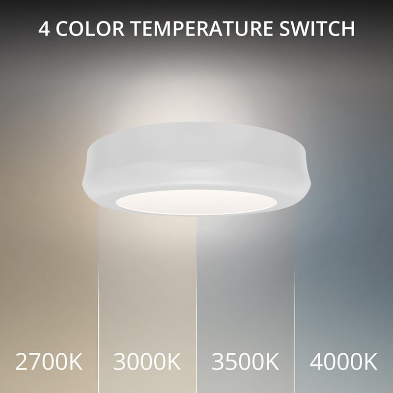 dweLED Parthenon 1 Light 5" Flush Mount/4000K, White/White