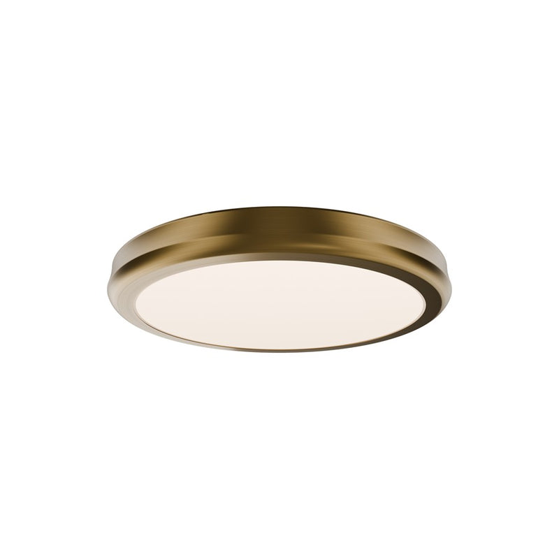 dweLED Parthenon 1Lt 10" Flush Mount/2700K, Brass/White - FM-37510-27-AB