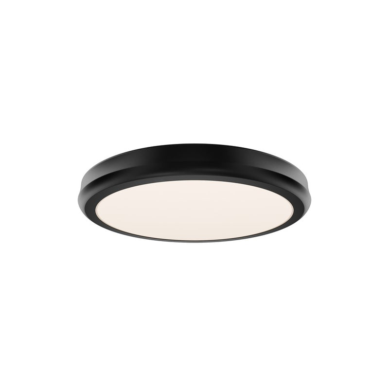 dweLED Parthenon 1 Light 10" Flush Mount/3500K, Black/White - FM-37510-35-BK