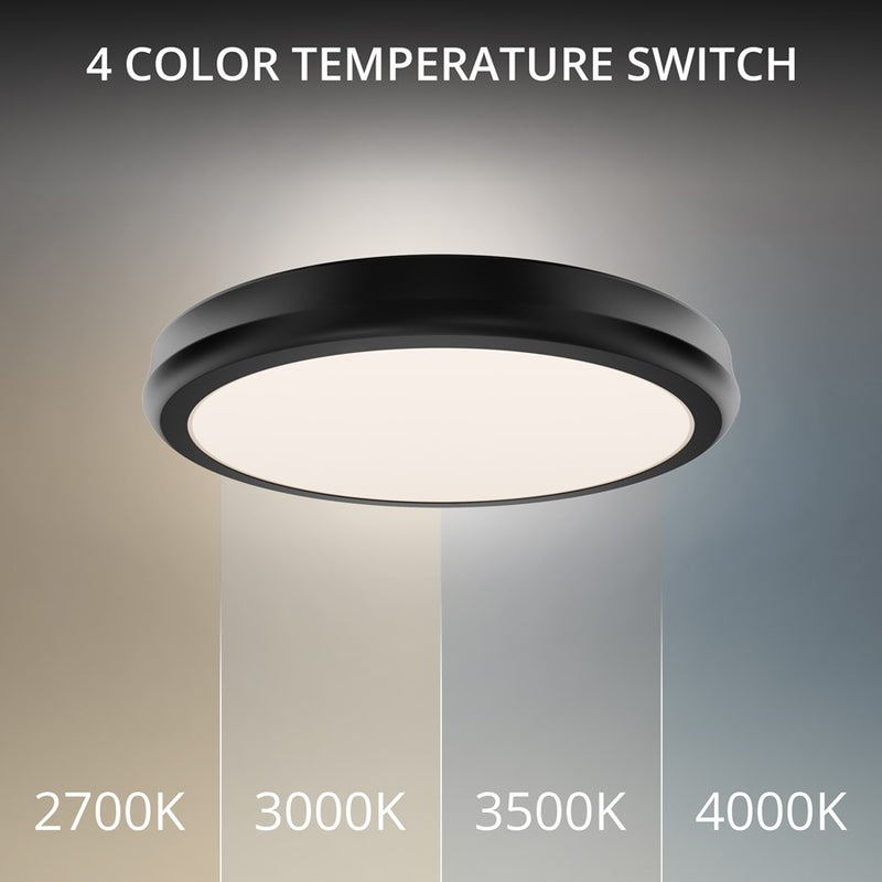 dweLED Parthenon 1 Light 10" Flush Mount/4000K, Black/White