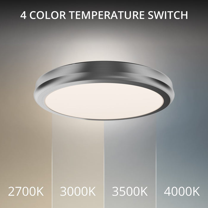 dweLED Parthenon 1Lt 10" Flush Mount/4000K, Nickel/White