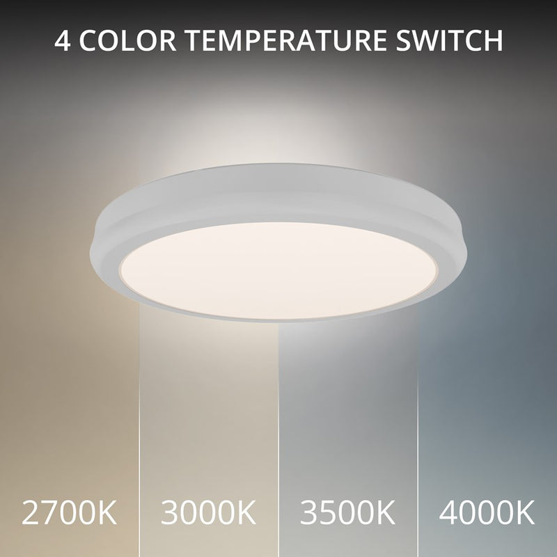 dweLED Parthenon 1 Light 10" Flush Mount/4000K, White/White