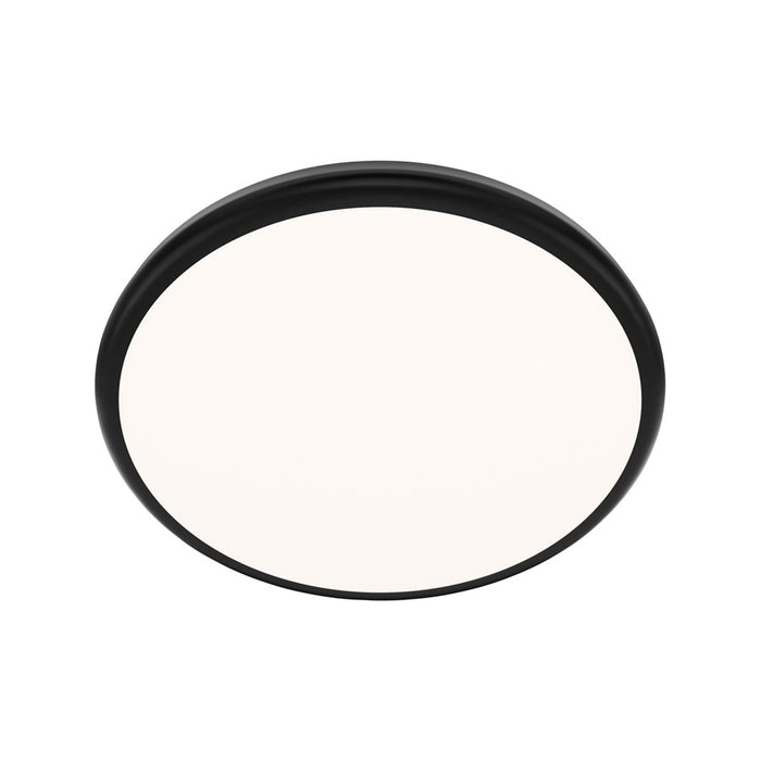 dweLED Parthenon 1 Light 15" Flush Mount/2700K, Black/White - FM-37515-27-BK