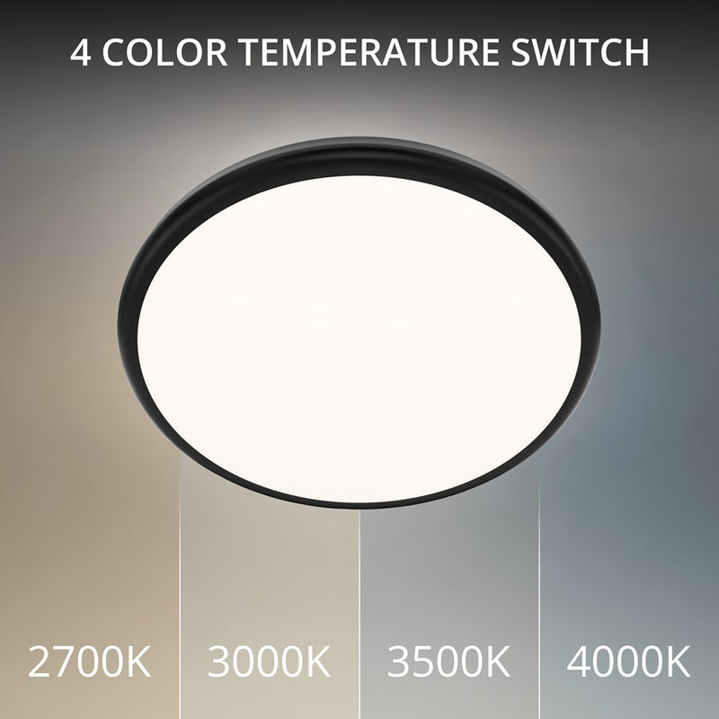 dweLED Parthenon 1 Light 15" Flush Mount/2700K, Black/White