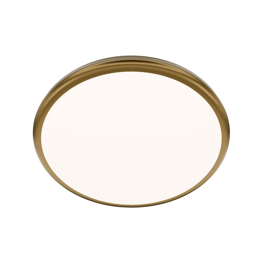 dweLED Parthenon 1Lt 15" Flush Mount/3000K, Brass/White - FM-37515-30-AB
