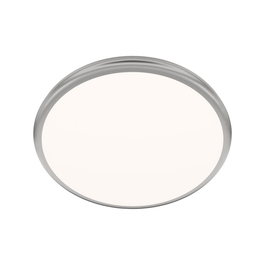 dweLED Parthenon 1Lt 15" Flush Mount/3000K, Nickel/White - FM-37515-30-BN