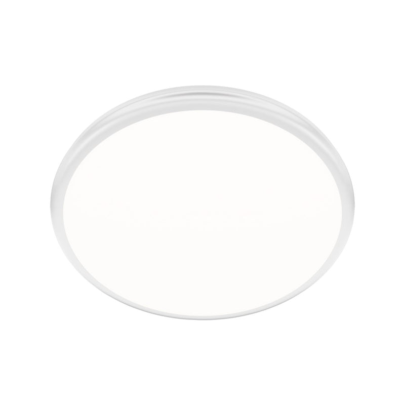 dweLED Parthenon 1 Light 15" Flush Mount/3000K, White/White - FM-37515-30-WT