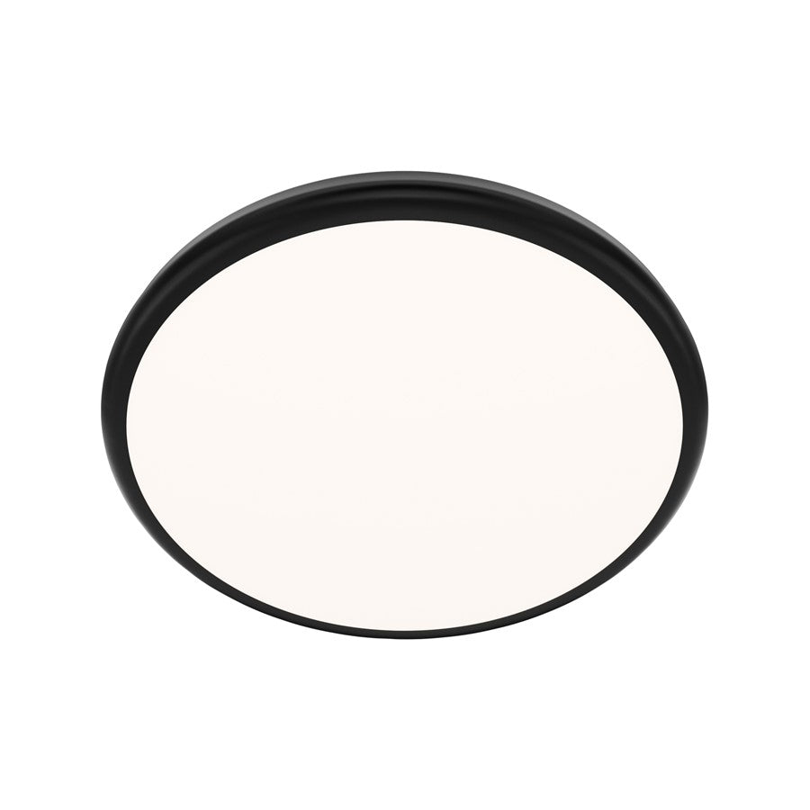 dweLED Parthenon 1 Light 15" Flush Mount/3500K, Black/White - FM-37515-35-BK