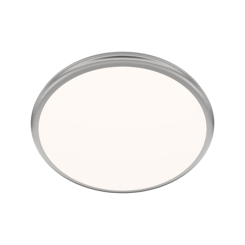 dweLED Parthenon 1Lt 15" Flush Mount/3500K, Nickel/White - FM-37515-35-BN