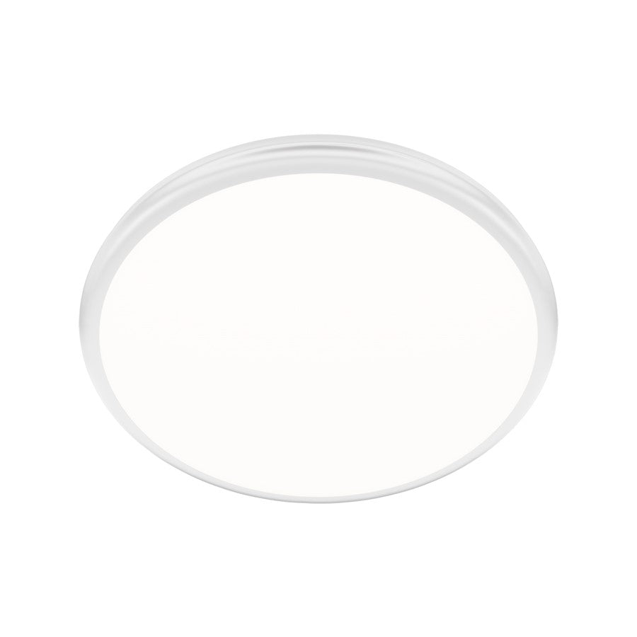 dweLED Parthenon 1 Light 15" Flush Mount/3500K, White/White - FM-37515-35-WT