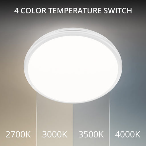 dweLED Parthenon 1 Light 15" Flush Mount/3500K, White/White