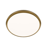 dweLED Parthenon 1Lt 15" Flush Mount/4000K, Brass/White - FM-37515-40-AB