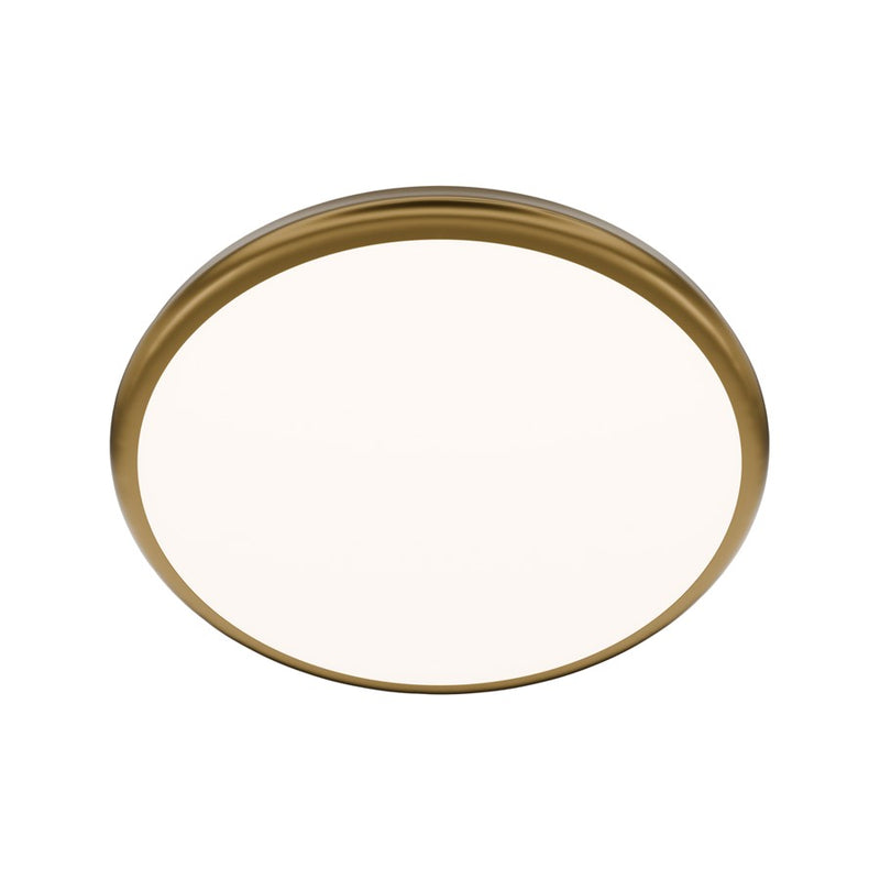 dweLED Parthenon 1Lt 15" Flush Mount/4000K, Brass/White - FM-37515-40-AB