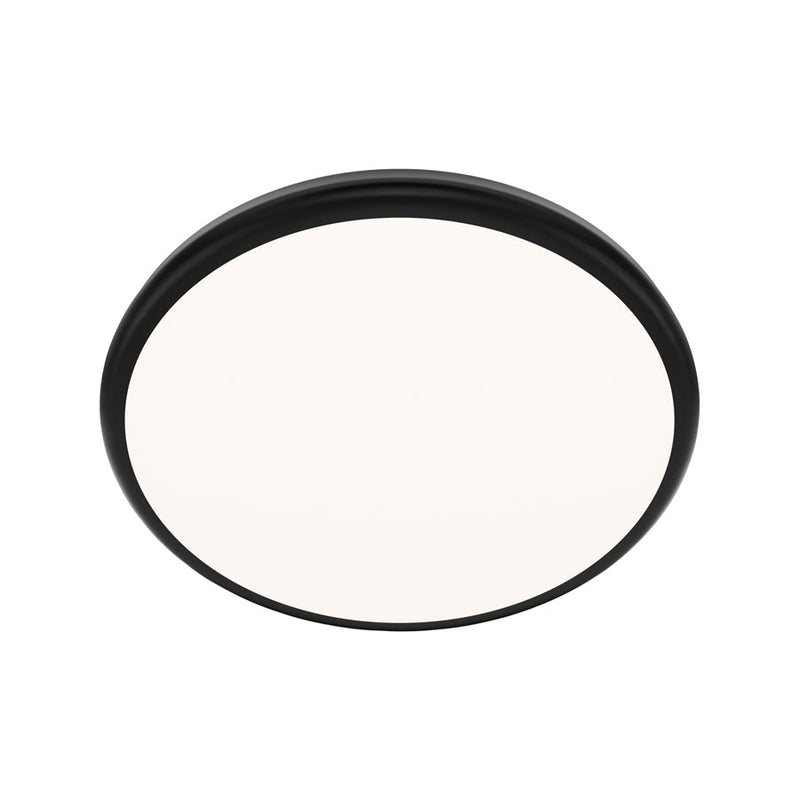 dweLED Parthenon 1 Light 15" Flush Mount/4000K, Black/White - FM-37515-40-BK