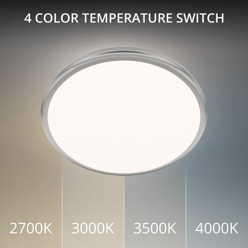 dweLED Parthenon 1Lt 15" Flush Mount/4000K, Nickel/White