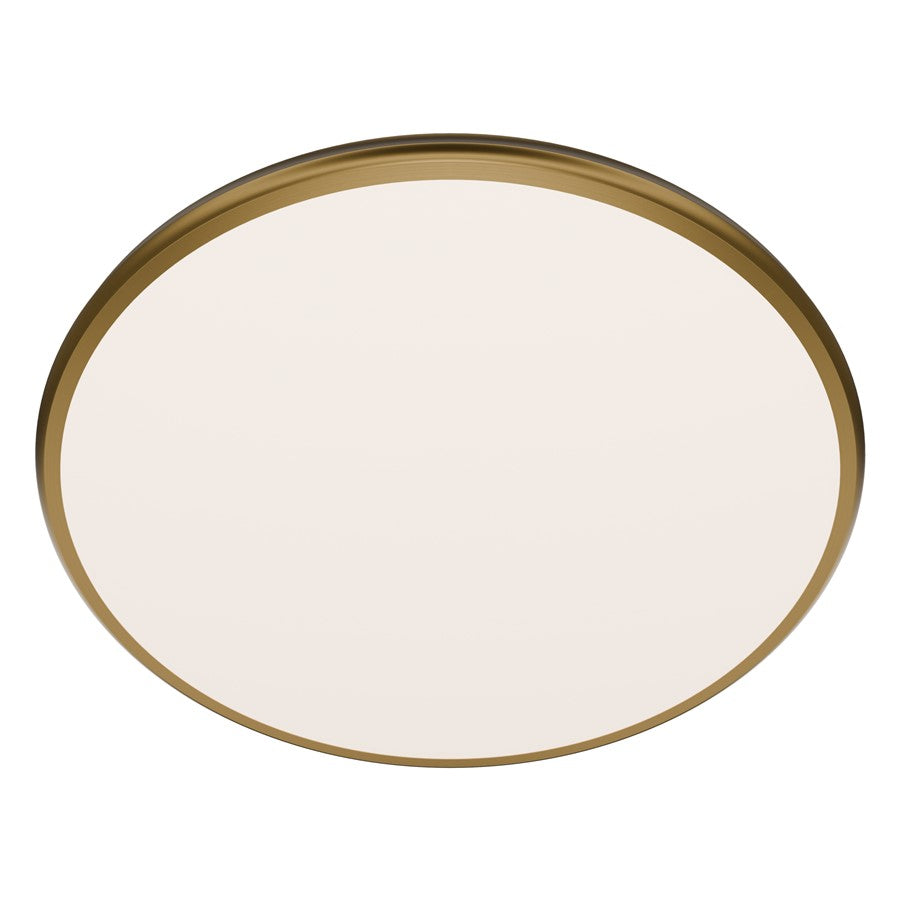 dweLED Parthenon 1Lt 22" Flush Mount/2700K, Brass/White - FM-37522-27-AB