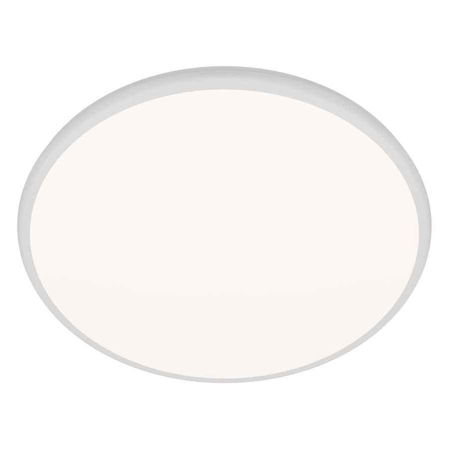 dweLED Parthenon 1 Light 22" Flush Mount/3000K, White/White - FM-37522-30-WT