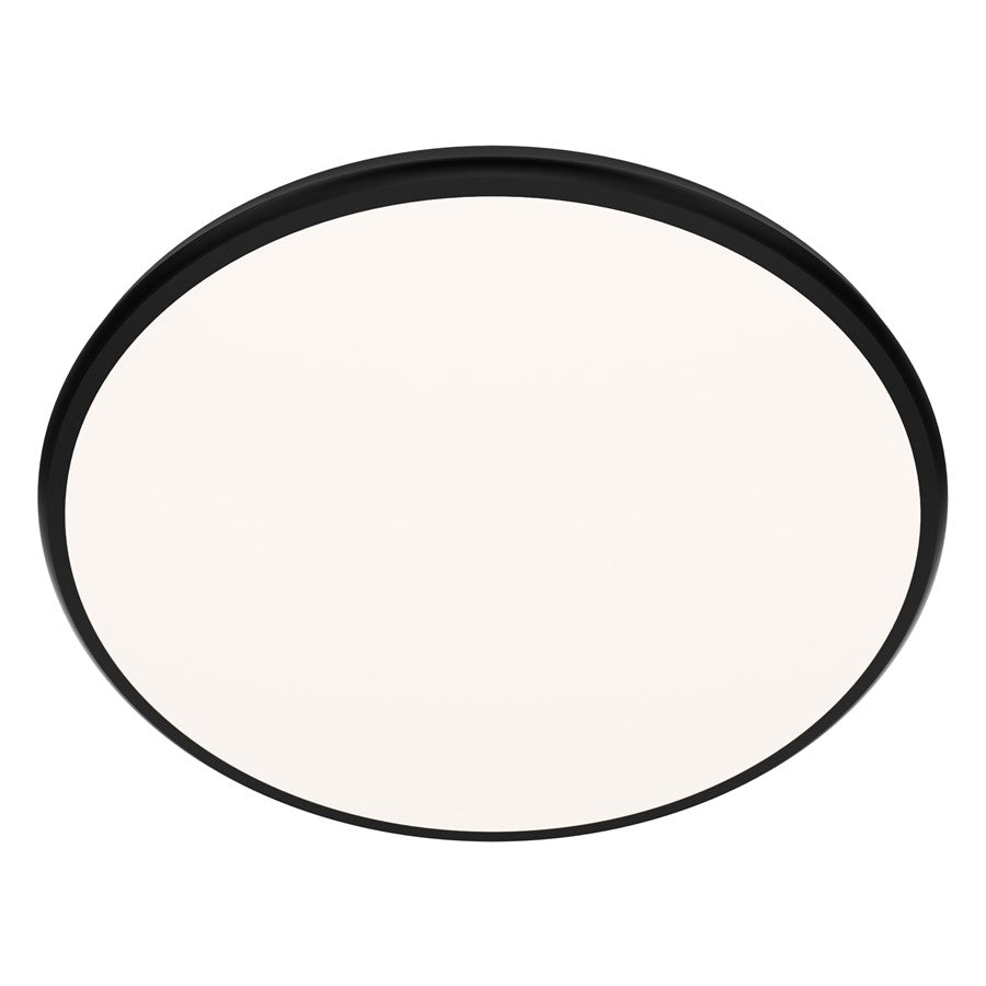 dweLED Parthenon 1 Light 22" Flush Mount/3500K, Black/White - FM-37522-35-BK