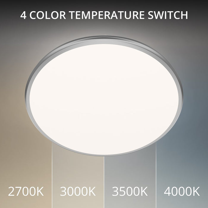 dweLED Parthenon 1Lt 22" Flush Mount/3500K, Nickel/White