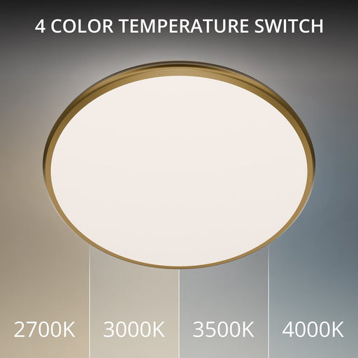 dweLED Parthenon 1Lt 22" Flush Mount/4000K, Brass/White