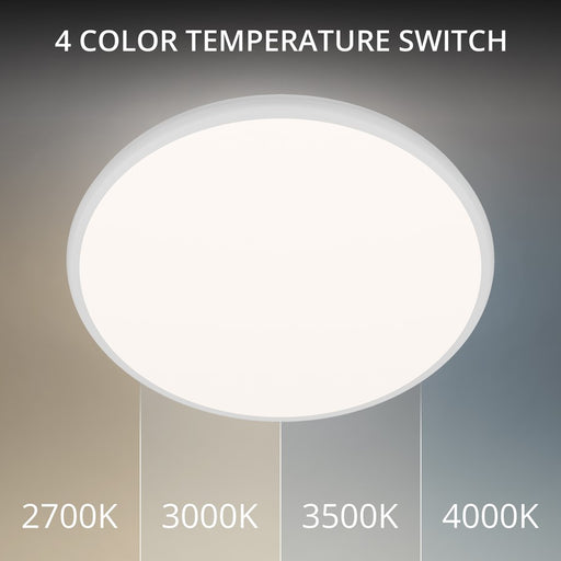 dweLED Parthenon 1 Light 22" Flush Mount/4000K, White/White