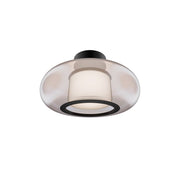 dweLED Doma 1 Light 14" Flush Mount/3500K, Black/Opaline - FM-48513-35-BK