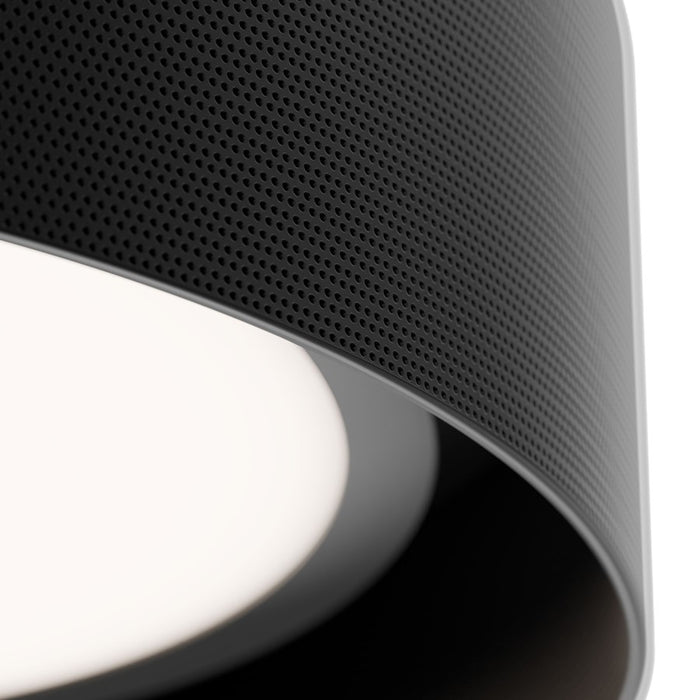 dweLED Grille 1 Light 12" Flush Mount/2700K, Black/Frosted