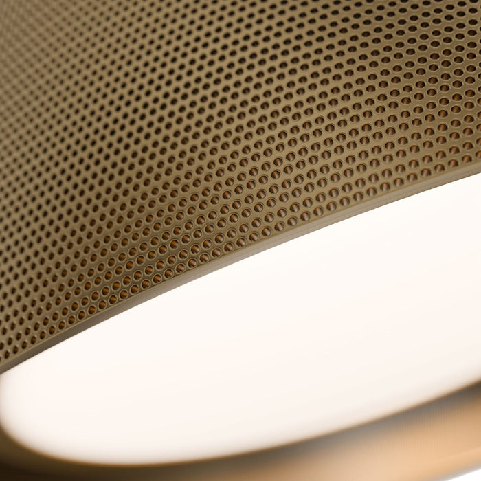 dweLED Grille 1 Light 18" Flush Mount/3000K, Aged Brass/Frosted