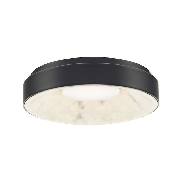 dweLED Crackle 14" LED Flush Mount 3000K, Black - FM-97414-BK