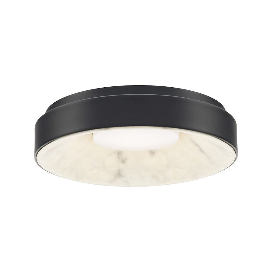 dweLED Crackle 14" LED Flush Mount 3000K, Black - FM-97414-BK