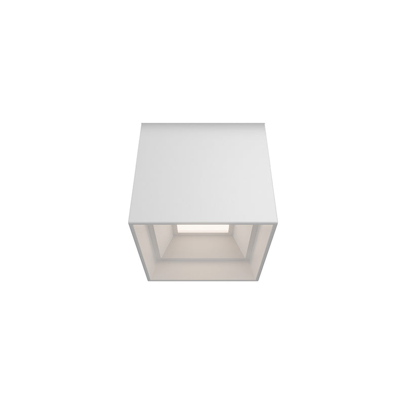 WAC Lighting Downtown 3in 1-Light Outdoor Flush Mount | Contemporary White Aluminum and Clear Glass | Covered Patio & Entryway | 3 | Model FM-W47203-35-WT