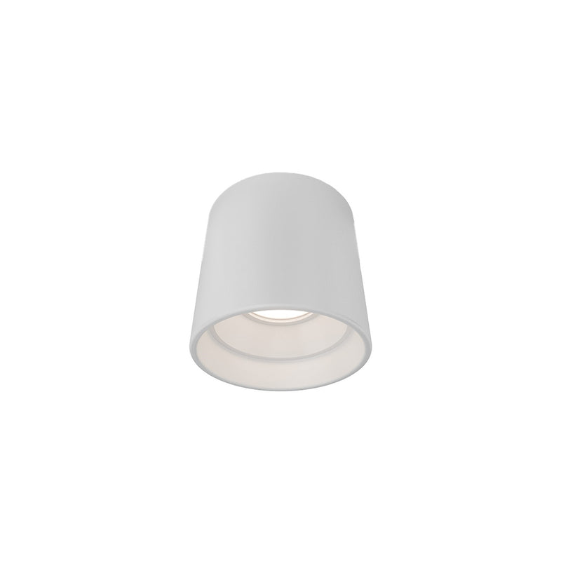 WAC Lighting Downtown 3.5in 1-Light Outdoor Flush Mount | Contemporary White Aluminum and Clear Glass | Covered Porch & Patio | Model FM-W47204-40-WT